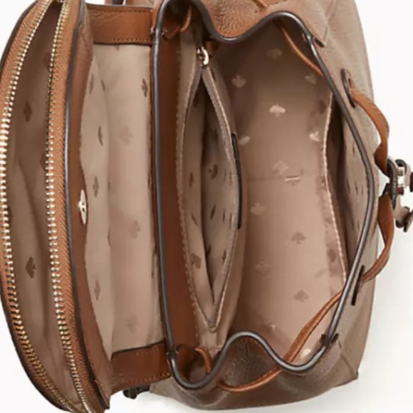 Kate spade Leila medium backpack ginger brown leather NWT bag adjustable strap - Picture 2 of 8
